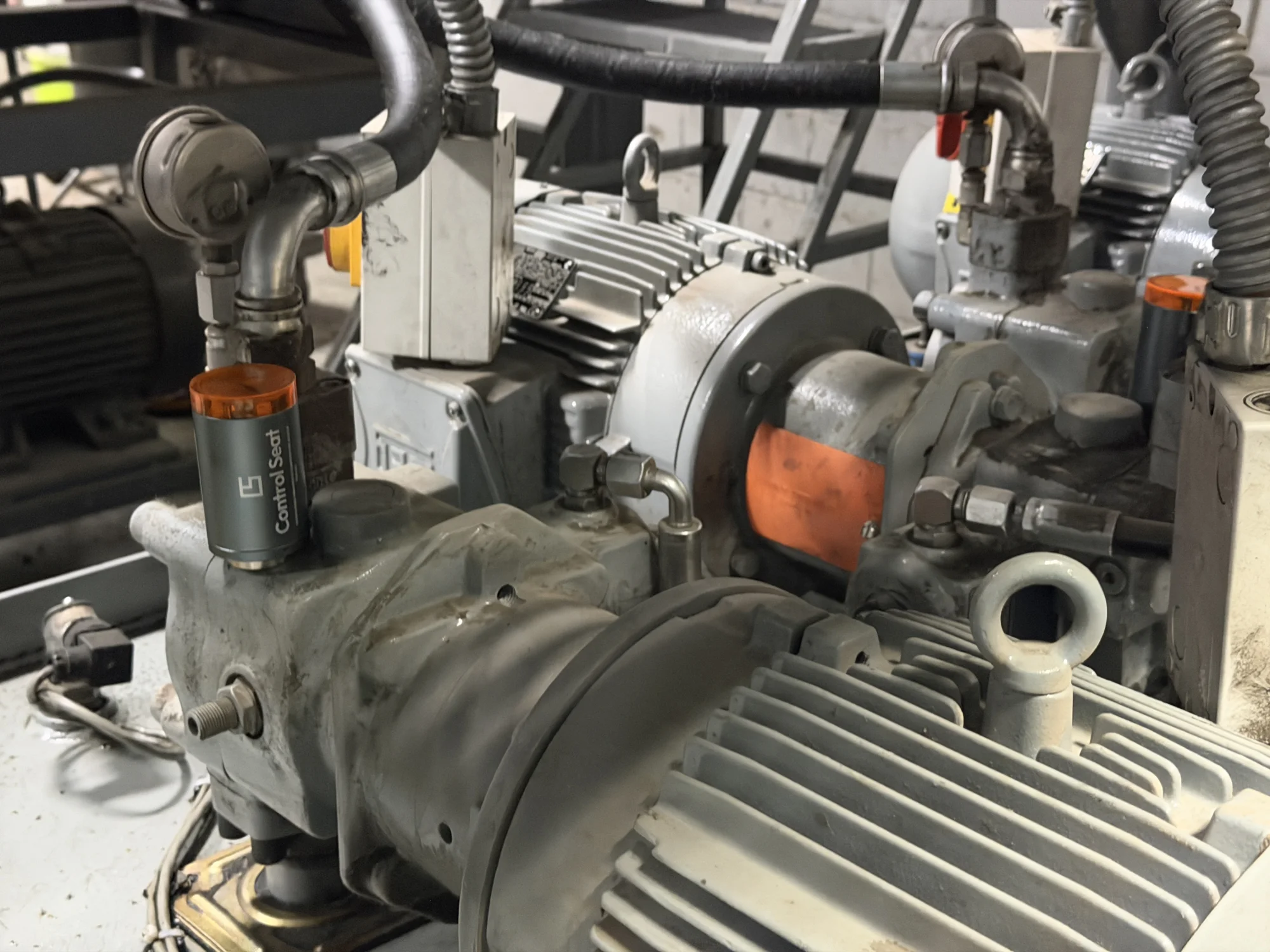 Control Seat sensor installed on manufacturing equipment